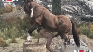 افلام سكس حيوانات كرتون – شاب مراهق يمارس الجنس مع حصان